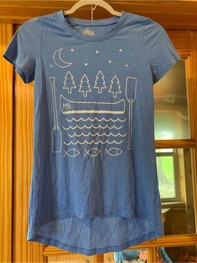 Women’s Minnesota MN Fish Lake Outdoor Graphic Print Short Sleeve Top T-shirt XS